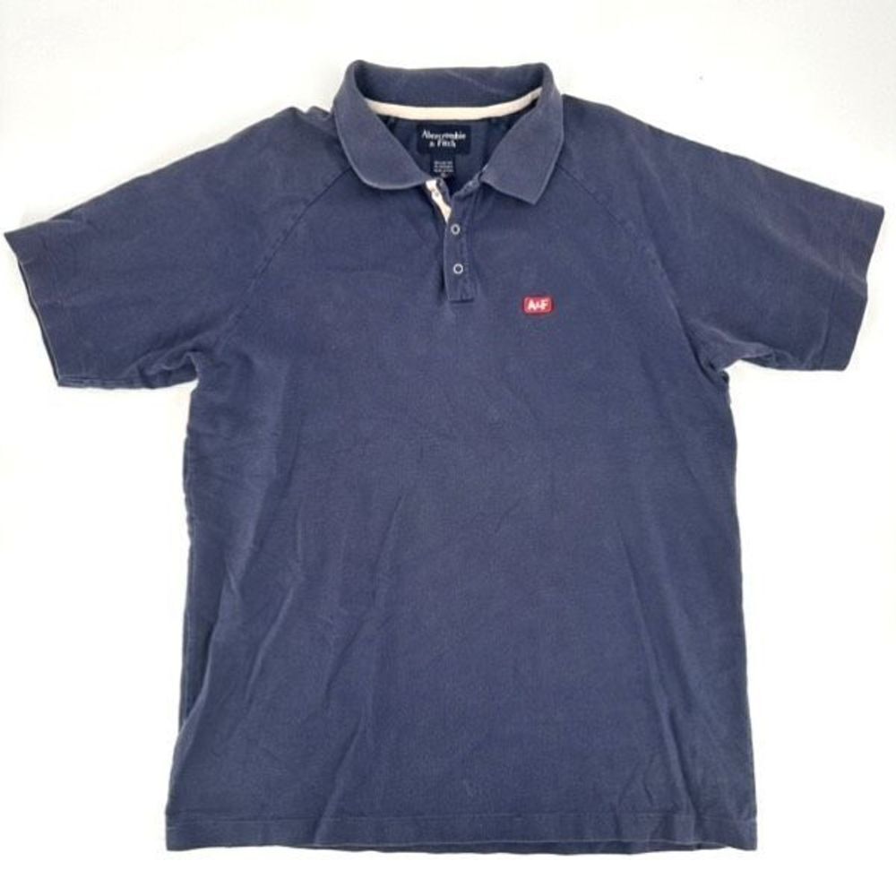 Vintage 90s Abercrombie & Fitch Men's Short Sleeve Polo Shirt Navy Blue Size XL